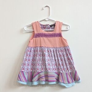 Rabbit Moon Girls 18-24m Dress Pink Mixed Print Boutique Soft